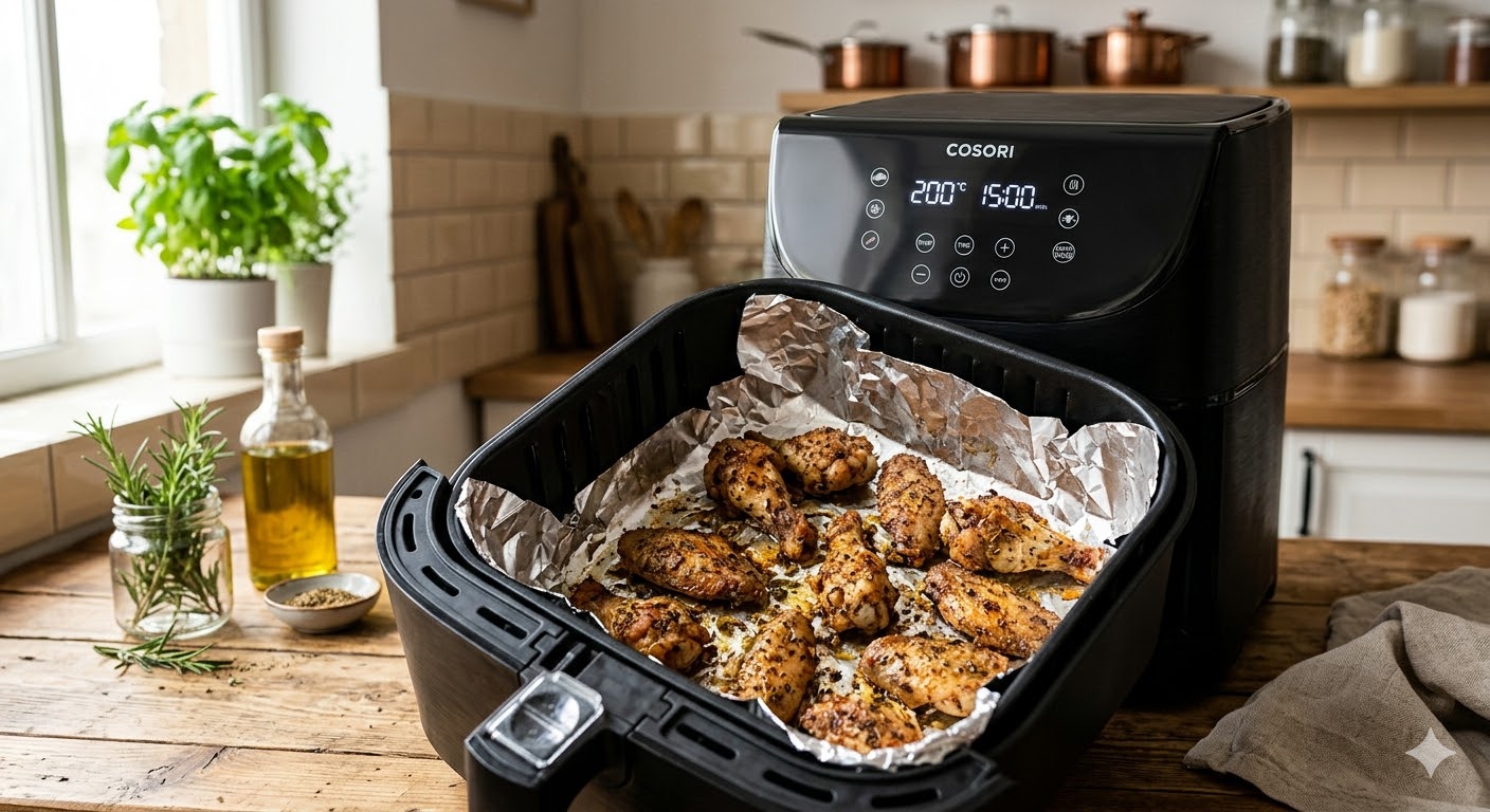pode colocar papel alumínio na air fryer​?